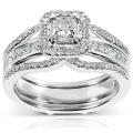14k White Gold 1 1/4ct TDW Diamond Bridal Ring Set (H-I, I1-I2)