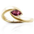 14k Yellow Gold Marquise-cut Ruby Ring