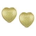 18k Yellow Gold Heart Shaped Stud Earrings