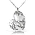 18k White Gold 7/8ct TDW Diamond Heart Necklace (G-H, VS1-VS2)