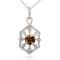 14k Gold 1 1/10ct TDW Brown and White Diamond Necklace (H-I, I1-I2)