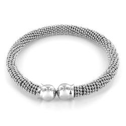 Stainless Steel Beaded Cuff Bracelet
