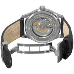 Revue Thommen Men's 'Date Pointer' Black Leather Strap Automatic Watch