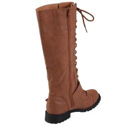 Journee Collection Women's 'Jimba-8' Lace-up Detail Buckle Boot