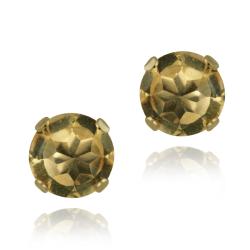 Glitzy Rocks 14k Yellow Gold 2 1/10ct TGW 6-mm Citrine Stud Earrings