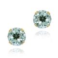 Glitzy Rocks 14k Yellow Gold 5-mm Blue Topaz Stud Earrings