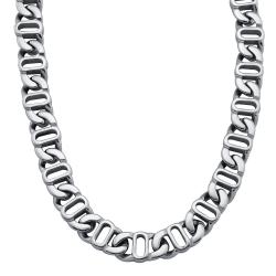 Stainless Steel 24-inch Mariner Link Chain Necklace