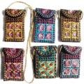 Set of 2 Hand-Embroidered Phone/Camera/MP3 Carrying Bags (India)