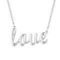 Sterling Silver Diamond Accent 'Love' Necklace