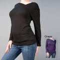 AtoZ Women's Asymmetrical Neck Long-Sleeve Top