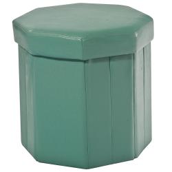 Octagonal Folding Blue Ottoman 