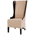 High-Back Beige Fabric Chair