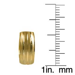 14k Yellow Gold Striped Mini-Hoop Earrings