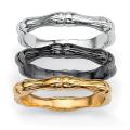 Isabella Collection Tri-color Bamboo Style 3-piece Ring Set
