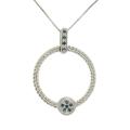 Sterling Silver 1/10ct TDW Blue Diamond Circle Necklace