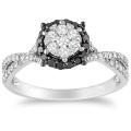 14k White Gold 1/2ct TDW Black and White Diamond Ring (G-H, I1-I2)