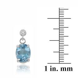 Glitzy Rocks Silver 6.4 CTW Swiss Blue Topaz and Diamond Accent Earrings