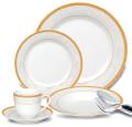 Lorenzo 20-piece Porcelain Gold Border Dinnerware Set