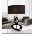 Wood Finish Satin Nickel Table Lamp