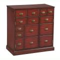 Hand Painted Red Accent Wine Bar Chest