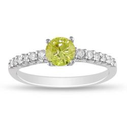 18k Gold 3/4ct TDW Yellow and White Diamond Engagement Ring (G-H, SI1-SI2)