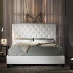 Sophie White Vinyl Tufted Full-size Bed