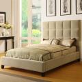 Sarajevo Taupe Velvet Column Full-size Platform Bed