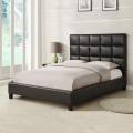 Sarajevo Dark Brown Vinyl Column Queen-size Platform Bed