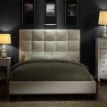 Sarajevo White Vinyl Column Queen-size Platform Bed