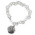 Sunstone Sterling Silver Antiqued Round Charm Bracelet