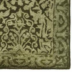 Handmade Silk Road Majestic Sage New Zealand Wool Rug (2' x 3')