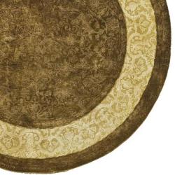 Handmade Majestic Chocolate N. Z. Wool Rug (3'6 Round)