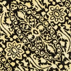 Handmade Majestic Black/ Ivory N. Z. Wool Rug (3'6 Round)