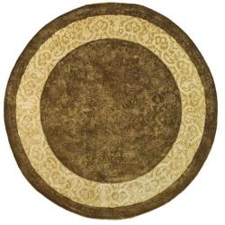 Handmade Majestic Chocolate N. Z. Wool Rug (3'6 Round)
