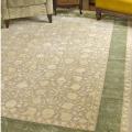 Handmade Silk Road Majestic Ivory/ Sage New Zealand Wool Rug (7'6 x 9'6)