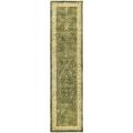 Handmade Silk Road Majestic Green/ Ivory New Zealand Wool Rug (2'6 x 8')