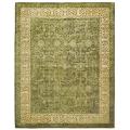 Handmade Silk Road Majestic Green/ Ivory New Zealand Wool Rug (7'6 x 9'6)