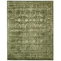 Handmade Silk Road Majestic Sage New Zealand Wool Rug (8'3 x 11')