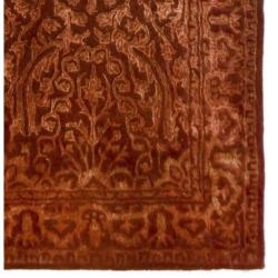 Handmade Silk Road Majestic Rust New Zealand Wool Rug (2'6 x 8')
