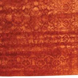 Handmade Silk Road Majestic Rust New Zealand Wool Rug (6' x 9')