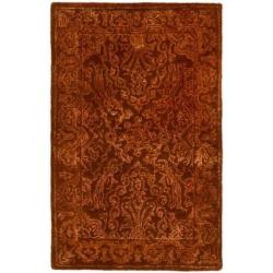 Handmade Silk Road Majestic Rust New Zealand Wool Rug (2' x 3')