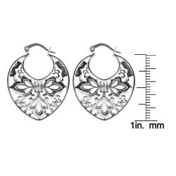 Sunstone Sterling Silver Bali Filigree Hoop Earrings