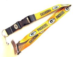 Green Bay Packers Reversible Clip Lanyard Keychain ID Ticket Holder