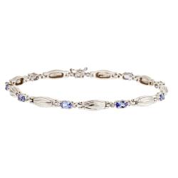 Dyach Sterling Silver Dyach Tanzanite and White Sapphire Fashion Bracelet