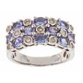 Dyach Sterling Silver Tanzanite and 1/6ct TDW Diamond Ring (G-H, I1-I2)