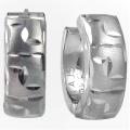 14k White Gold Diamond-Cut Mini-Hoop Earrings