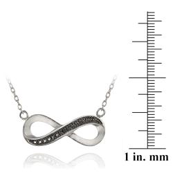 Sterling Silver Black Diamond Accent Infinity Necklace