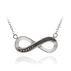 Sterling Silver Black Diamond Accent Infinity Necklace