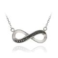 Sterling Silver Black Diamond Accent Infinity Necklace