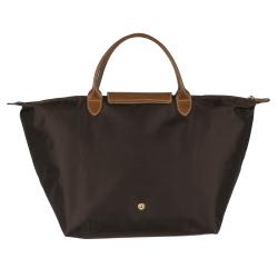 Longchamp 'Le Pliage' Brown Nylon/Leather Travel Bag 